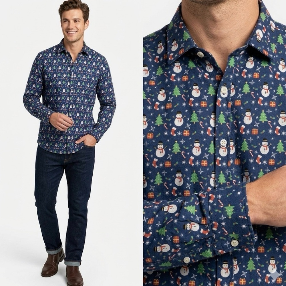 Simon Banks Men's Christmas Button Down Shirt